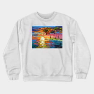 Dawn and palm trees Crewneck Sweatshirt